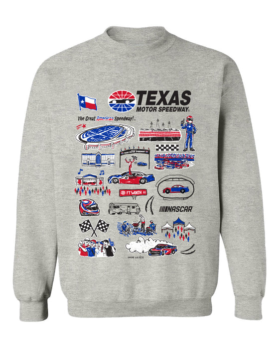 NASCAR Texas Womens Cotton Crewneck Pullover Sweatshirt Gray