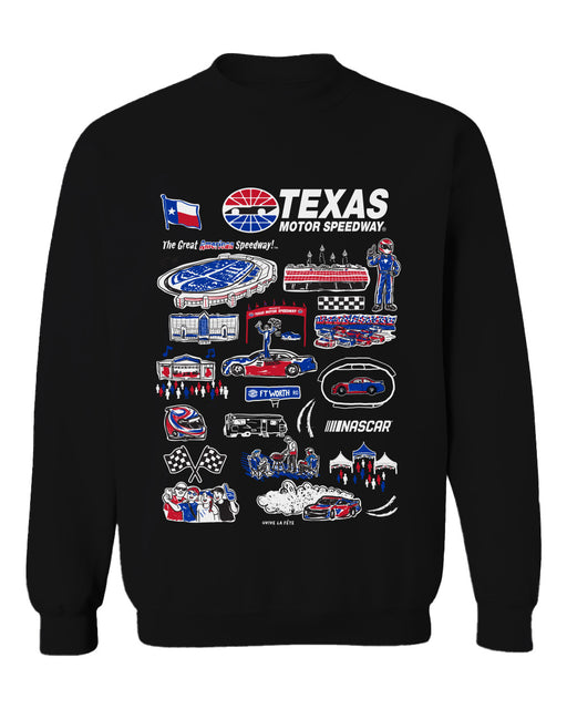 NASCAR Texas Womens Cotton Crewneck Pullover Sweatshirt Black
