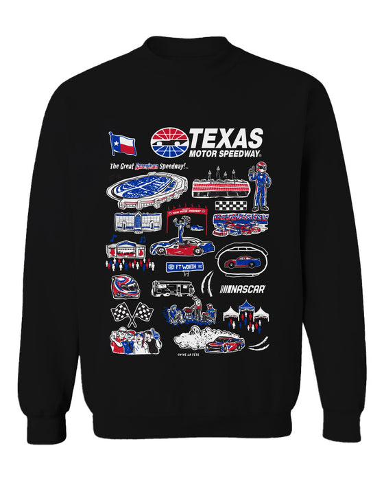 NASCAR Texas Womens Cotton Crewneck Pullover Sweatshirt Black