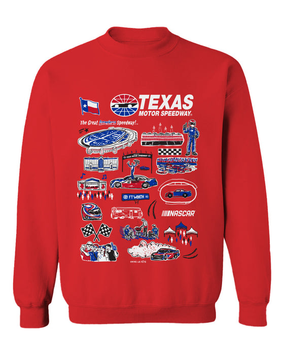 NASCAR Texas Womens Cotton Crewneck Pullover Sweatshirt Red