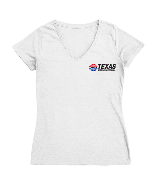 NASCAR Texas Women's V-neck Fitted Cotton T-Shirt White