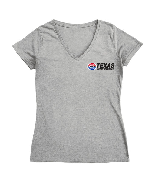 NASCAR Texas Women's V-neck Fitted Cotton T-Shirt Gray