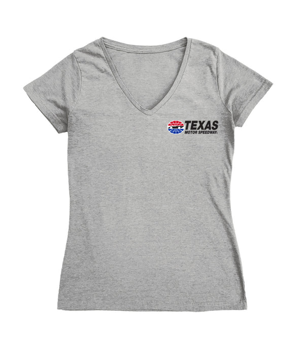 NASCAR Texas Women's V-neck Fitted Cotton T-Shirt Gray