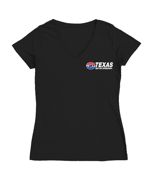 NASCAR Texas Women's V-neck Fitted Cotton T-Shirt Black