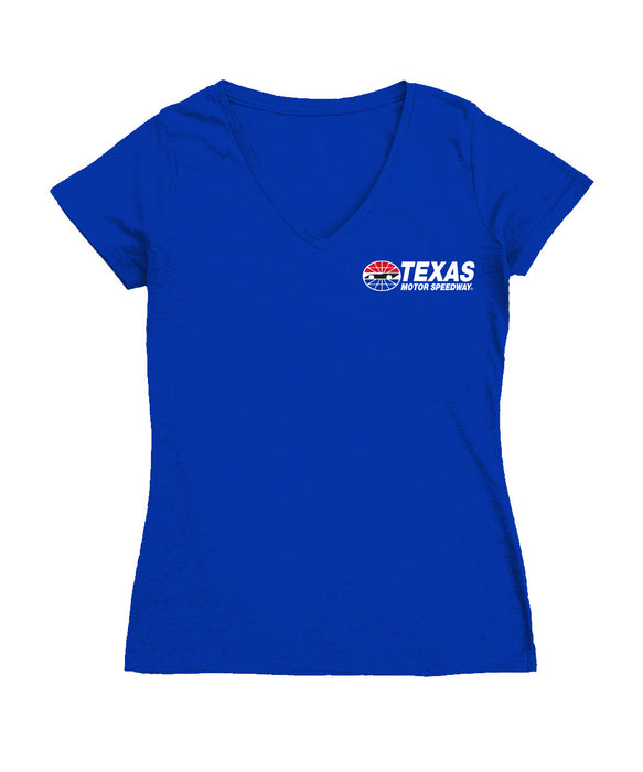 NASCAR Texas Women's V-neck Fitted Cotton T-Shirt Royal