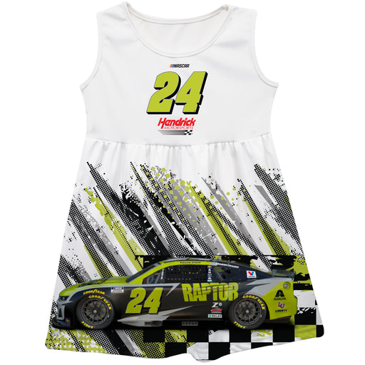 William Byron Nascar Abstract Check Halftones Tank Dress - White