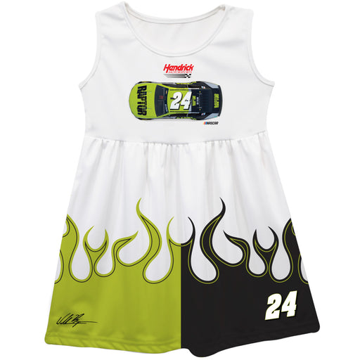 William Byron Nascar Car Flames Tank Dress - White