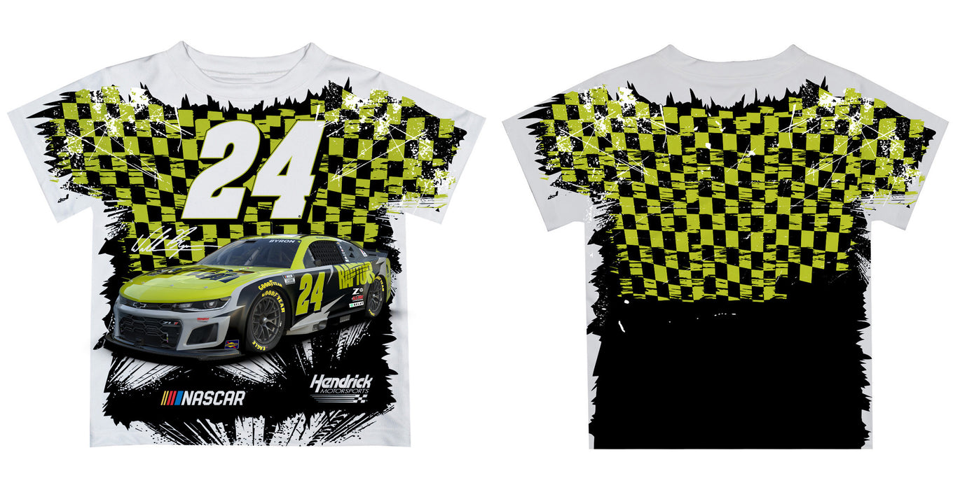 William Byron Vive La Fete Checkered Racing Car T-Shirt- Green - Vive La Fête - Online Apparel Store