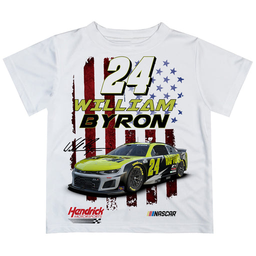 William ByronVive La Fete Flag Racing Car T-Shirt - White