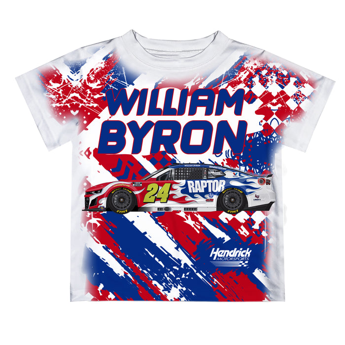 William Byron Vive La Fete Paint Brush Racing Car T-Shirt- White