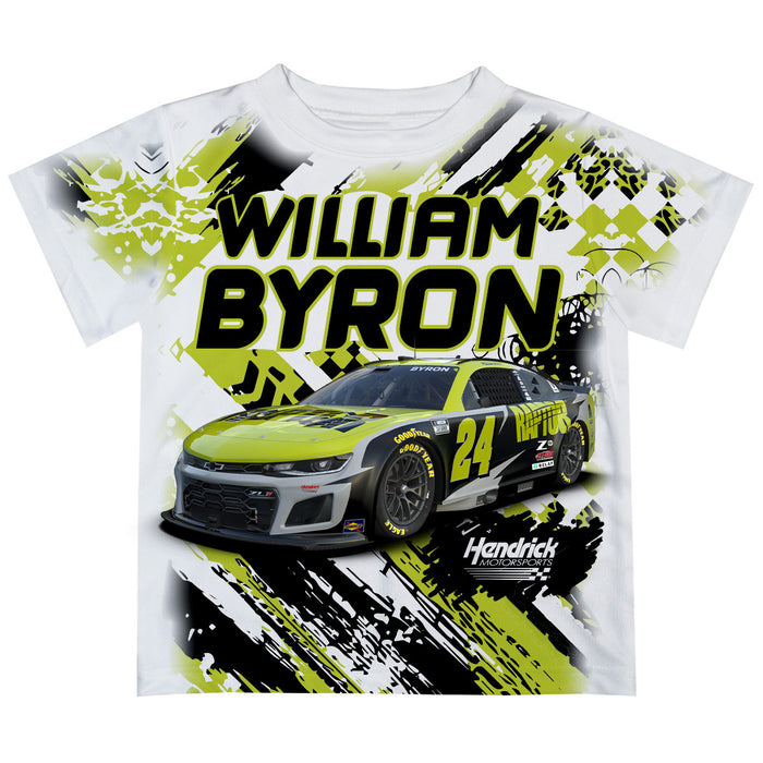 William Byron Vive La Fete Paint Brush Racing Car T-Shirt- White