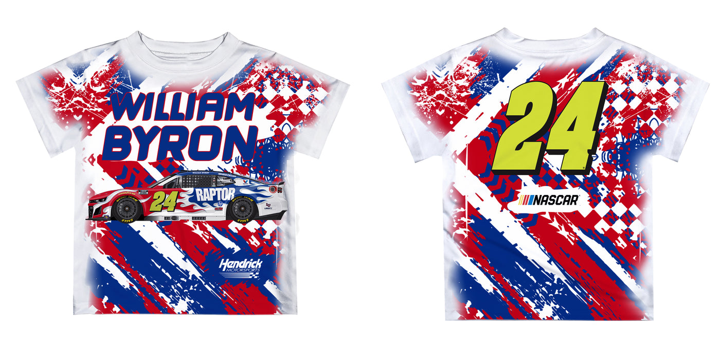 William Byron Vive La Fete Paint Brush Racing Car T-Shirt- White