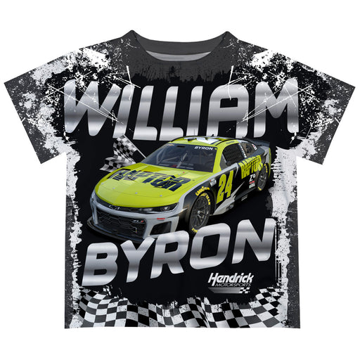 William Byron Vive La Fete Checkered Racing Car T-Shirt- Black