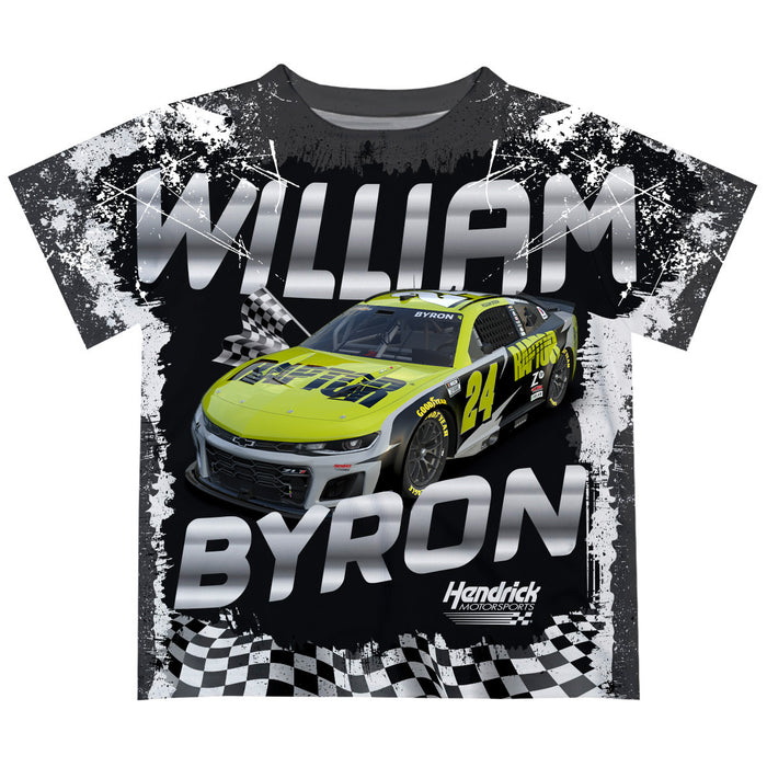 William Byron Vive La Fete Checkered Racing Car T-Shirt- Black