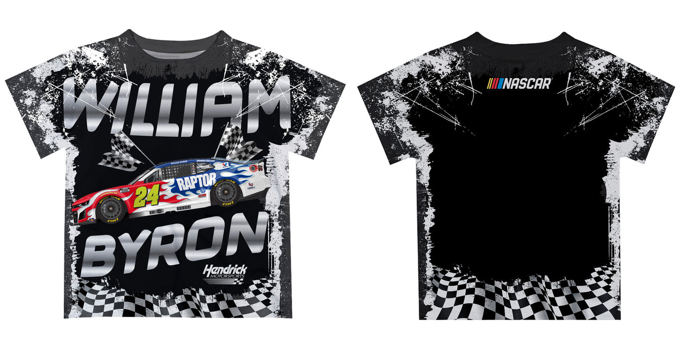 William Byron Vive La Fete Checkered Racing Car T-Shirt- Black