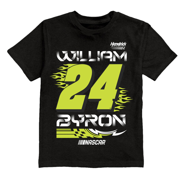 William Byron NASCAR Fire number Cotton T-Shirt - Black