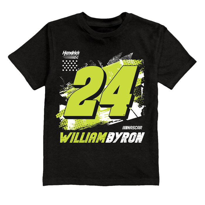 William Byron NASCAR Abstract Halftone Front Cotton T-Shirt - Black