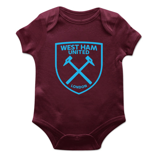 West Ham United Infant Maroon Short Sleeve Bodysuit With Logo