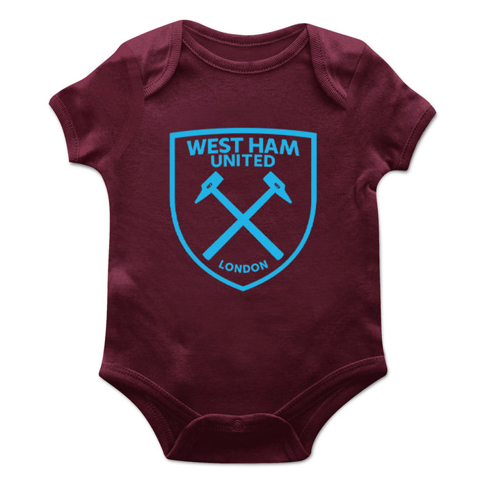 West Ham United Infant Maroon Short Sleeve Bodysuit With Logo