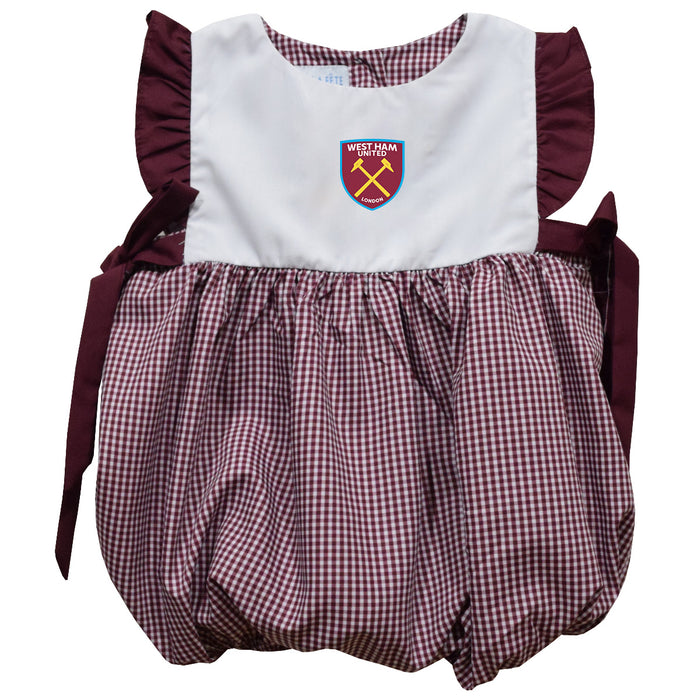 West Ham United Vive La Fete Gingham Bubble Dress - Claret