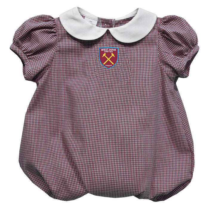 West Ham United Vive La Fete Gingham Puffy Bubble Dress - Claret