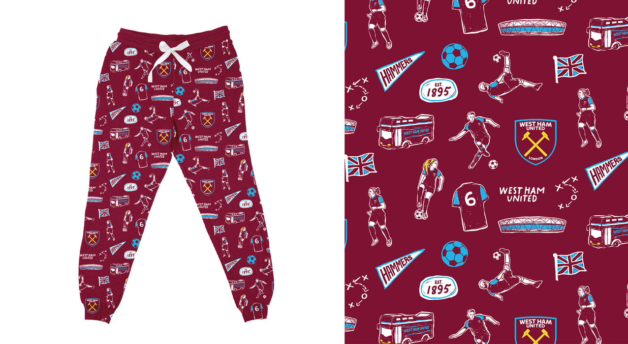 West Ham United Vive La Fete Impressions Artwork Jogger - Maroon - Vive La Fête - Online Apparel Store