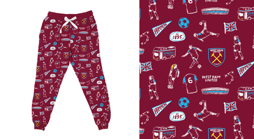 West Ham United Vive La Fete Impressions Artwork Jogger - Maroon - Vive La Fête - Online Apparel Store