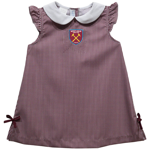 West Ham United Vive La Fete Gingham A-Line Dress - Claret