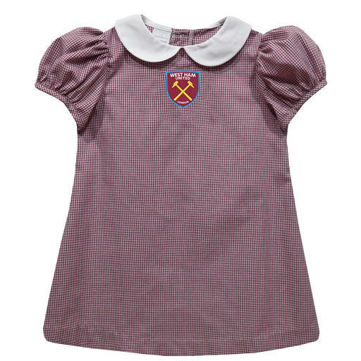 West Ham United Vive La Fete Gingham Puffy A-Line Dress - Claret