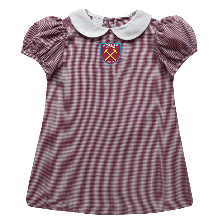 West Ham United Vive La Fete Gingham Puffy A-Line Dress - Claret