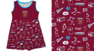 West Ham United Tank Dress Girls Maroon Logo and Repeat Print Hand Sketched Impressions Artwork - Vive La Fête - Online Apparel Store