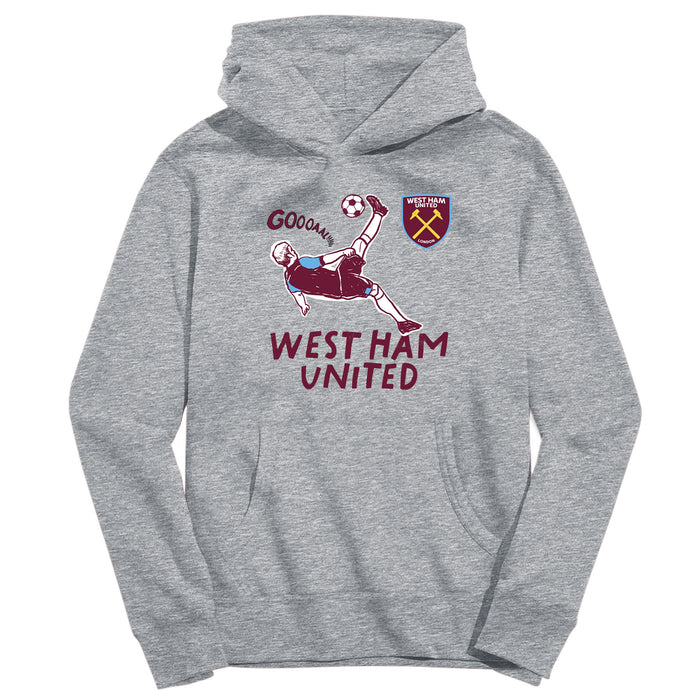West Ham United Youth Grey Pullover Cotton Hoodie