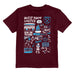 West Ham United Impressions Artwork Boys Maroon Cotton Short Sleeve Tee