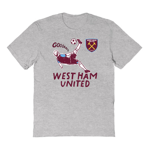 West Ham United Impressions Artwork Grey Youth Cotton T-Shirt