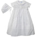 White Geometric 3Pc Boys Christening Gown