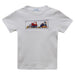 Excavator Smocked White Knit Short Sleeve Boys Tee Shirt