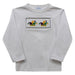 Mardi Gras Smocked White Knit Long Sleeve Boys Tee Shirt