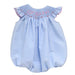Lil' Sister Smocked Light Blue Gingham Angel Wing Girls Bubble Bishop