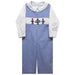 Superheros Smocked Royal Gingham Boys Long Jon Jon and Long Sleeve White Shirt