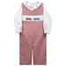 Classic Cars Smocked Red Gingham Boys Long Jon Jon and Long Sleeve White Shirt