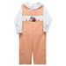 Pumpkin Digger Smocked Orange Gingham Boys Long Jon Jon and Long Sleeve White Shirt