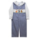 Woodland Friends Smocked Navy Gingham Boys Long Jon Jon and Long Sleeve White Shirt