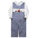 Football Smocked Navy Gingham Boys Long Jon Jon and Long Sleeve White Shirt - Vive La Fête - Online Apparel Store