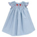 Love Is In The Air Smocked Light Blue Gingham Angel Wing Girls Bishop