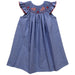 4Th Of July Smocked Royal Check Bishop Girls Angel Wing - Vive La Fête - Online Apparel Store