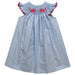 Whales Smocked Light Blue Check Bishop Girls Angel Wing - Vive La Fête - Online Apparel Store
