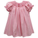 Valentine Smocked Pink Check Short Sleeve Girls Bishop - Vive La Fête - Online Apparel Store