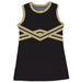 Black and Gold Sleeveless Cheerleader A Line Dress