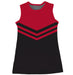 Black and Red Sleeveless Cheerleader A Line Dress