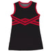 Black and Red Sleeveless Cheerleader A Line Dress